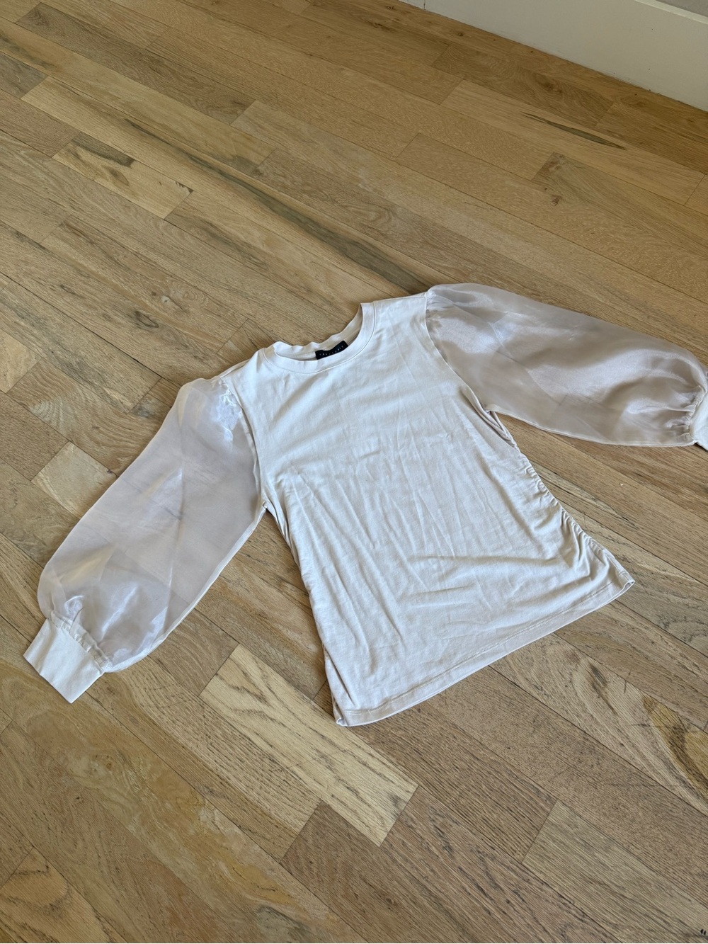 NWT Sanctuary organza mixed media shirt in marshmallow Medium